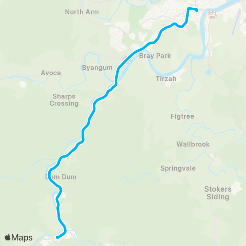 North Coast Network Uki to Murwillumbah map