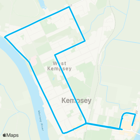 North Coast Network Kempsey to W Kempsey via N St & Sea St (Loop Service) map