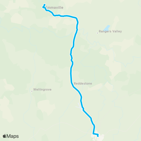 New England North West Network Emmaville to Glen Innes map