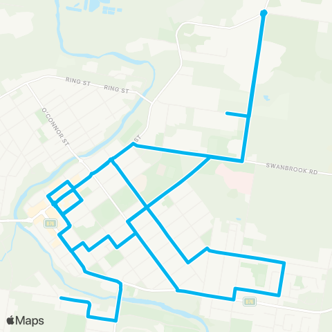 New England North West Network Inverell CBD to Belgravia (Loop Service) map