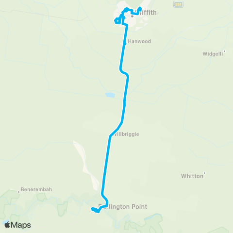 Riverina Murray Network Griffith to Darlington Point via Hanwood map
