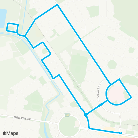 Riverina Murray Network Griffith to Three Ways via Mayfair & Hosp Precinct (Loop Service) map