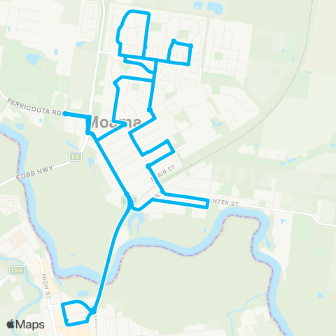Riverina Murray Network Echuca to Moama via Moama Marketplace (Loop Service) map