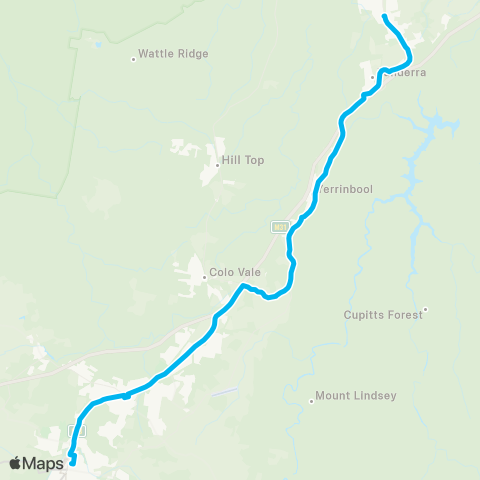 South East and Tablelands Network Bargo to Bowral via Mittagong map