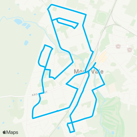 South East and Tablelands Network Moss Vale Courthouse to Willow Dr & Argyle St (Loop Service) map