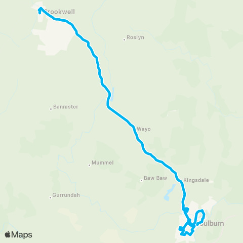 South East and Tablelands Network Crookwell to Goulburn map