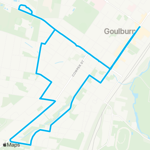 South East and Tablelands Network Goulburn to West Goulburn (Loop Service) map