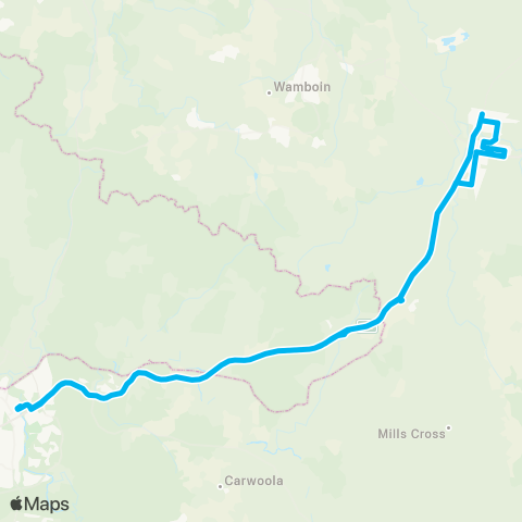 South East and Tablelands Network Elmslea to Queanbeyan Interchange via Bungendore map