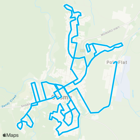 South East and Tablelands Network Cooma (Loop Service) map