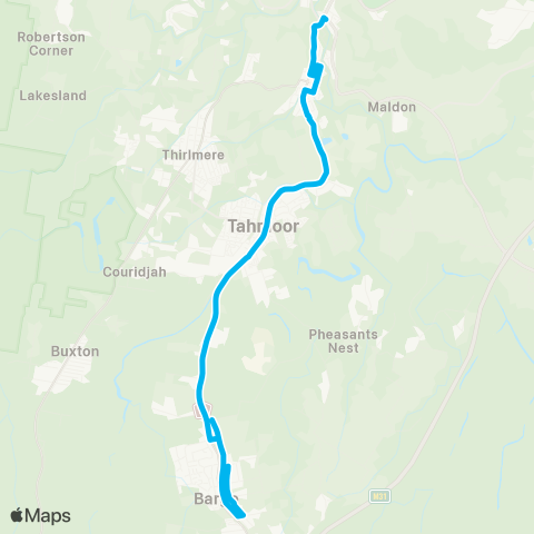 Sydney and Surrounds Network Yanderra & Bargo to Picton via Tahmoor map
