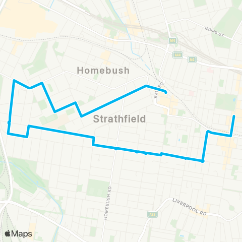 Sydney Buses Network Burwood to Strathfield map