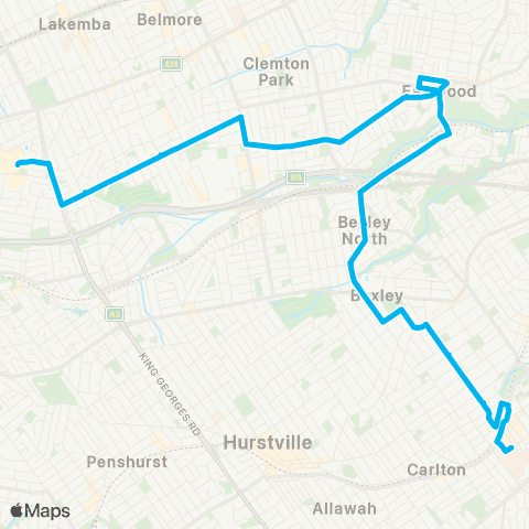 Other TfNSW routes Unknown Long Name map
