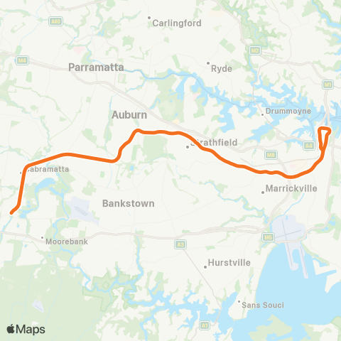 Sydney Trains Network Bankstown map