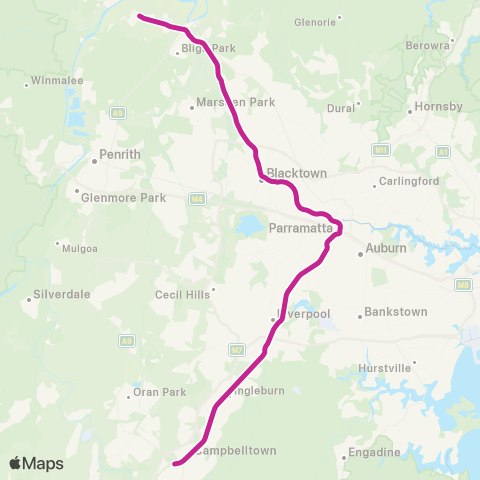 Sydney Trains Network Cumberland map