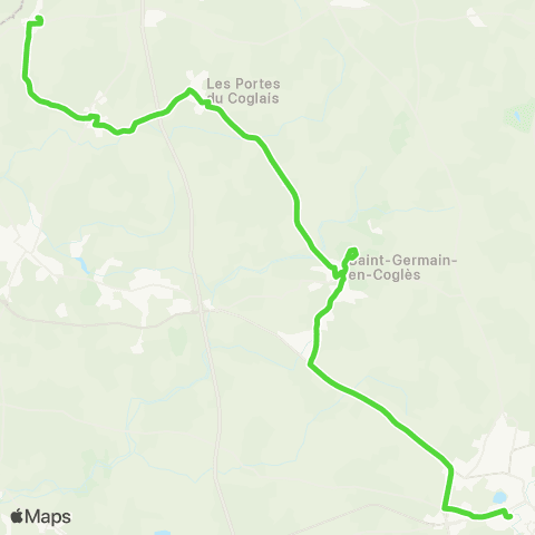 Navette du Val d'Ille-Auvigné Coglès <> Fougères map