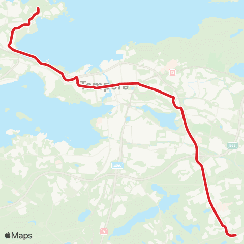 Nysse Kaupin kampus - Keskustori - Lentävänniemi map