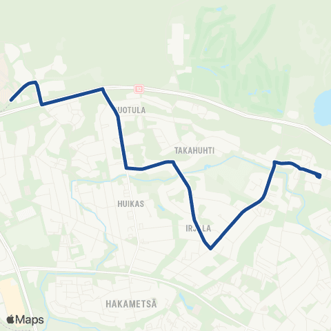 Nysse Takahuhti - Kaupin kampus map