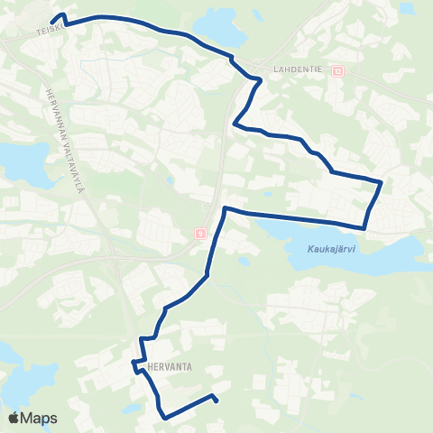 Nysse Hervanta - Vehmainen - Linnainmaa - Kaupin kampus map