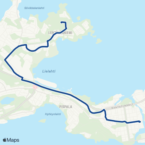 Nysse Keskustori - Lentävänniemi map