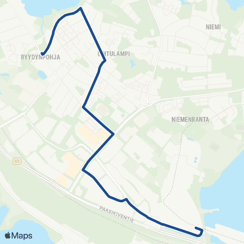 Nysse Hiedanranta - Ryydynpohja map