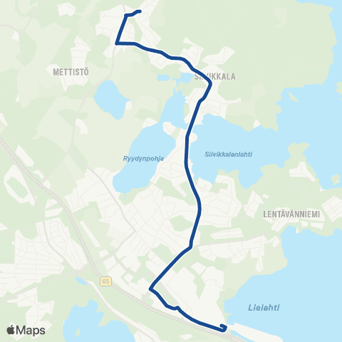 Nysse Hiedanranta - Siivikkala map
