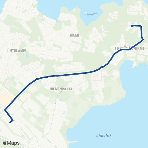 Nysse Lielahti - Lentävänniemi map