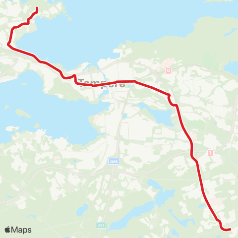 Nysse Hervanta - Hakametsä - Sorin aukio map