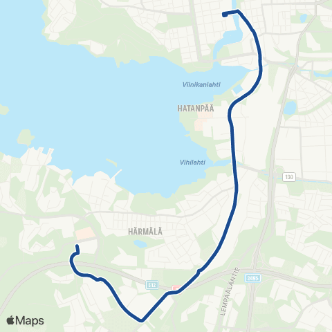 Nysse Partola - Sarankulma - Keskustori map