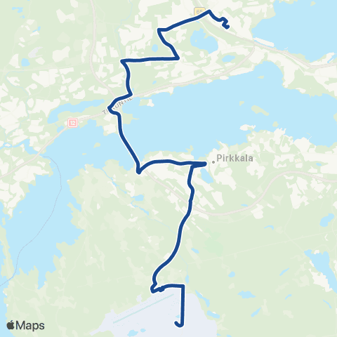 Nysse Lielahti - Tesoma - Pirkkala map