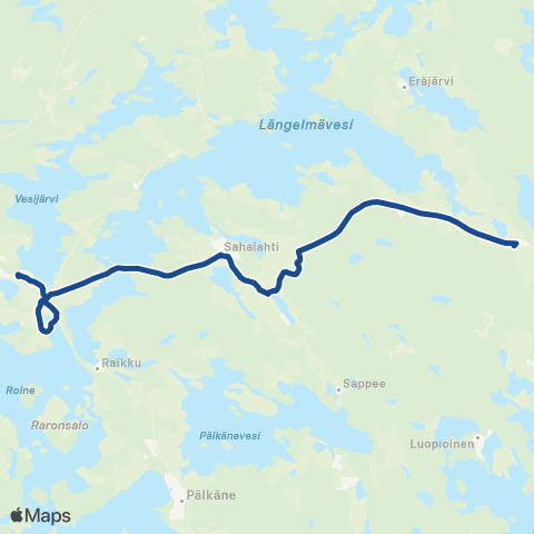 Nysse Saarioinen - Sahalahti - Kangasala map