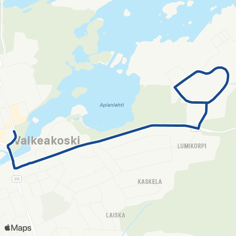Nysse Valkeakoski Tori - Sointula map