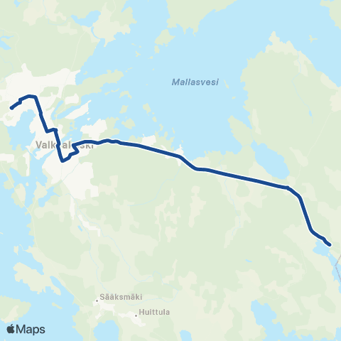 Nysse Pälkäne - Uskila - Valkeakoski map