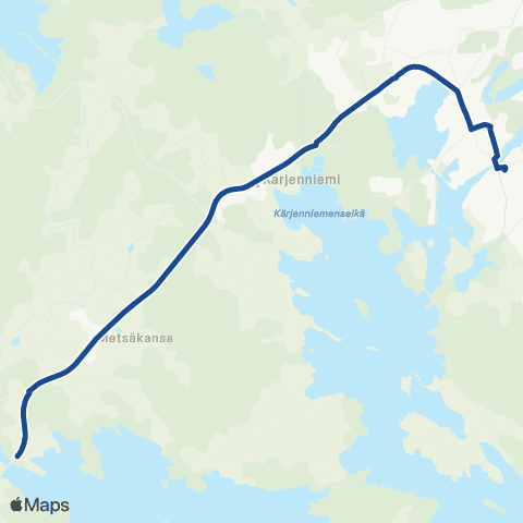Nysse Akaa - Metsäkansa - Valkeakoski map