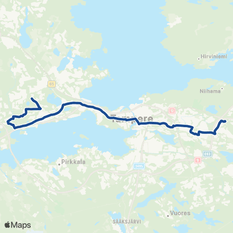 Nysse Linnainmaa - Keskustori - Tesoma map