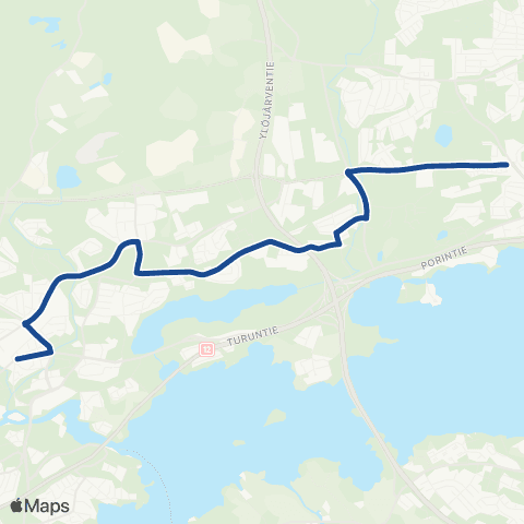 Nysse Tesoma - Kalkku - Kankaantaka - Nokia map