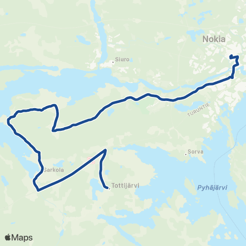 Nysse Sarkola - Nokia map