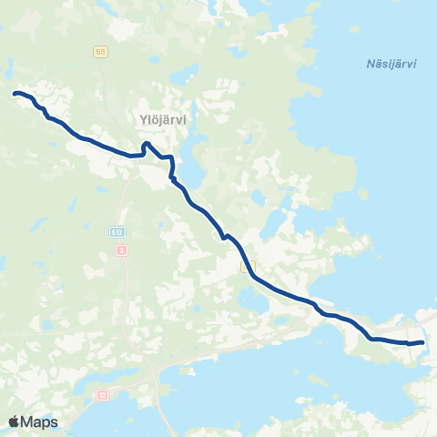Nysse Metsäkylä - Ylöjärvi - Tampere map