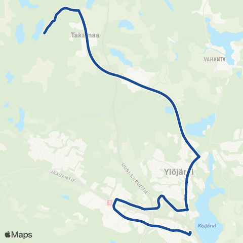 Nysse Ylöjärvi - Takamaa - Lakiala map