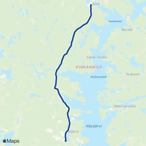 Nysse Ylöjärvi - Mutala - Kyrönlahti - Kuru map