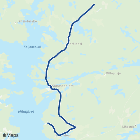 Nysse Sorila - Aitoniemi map