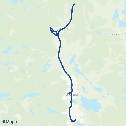 Nysse Virrat - Hirsilä - Orivesi map