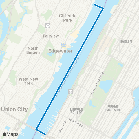 NY Waterway Midtown - Edgewater map