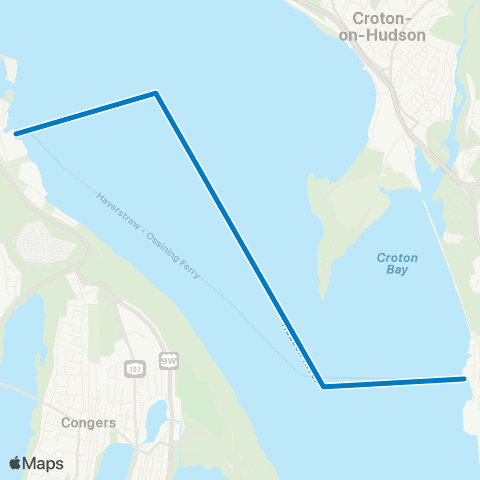 NY Waterway Haverstraw - Ossining map