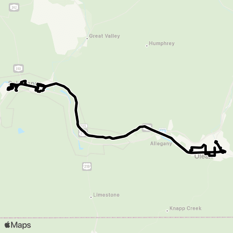 Olean Area Transit System Olean-Salamanca map