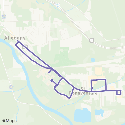 Olean Area Transit System SBU Late Night map