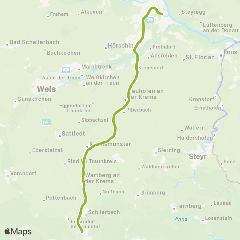 Österreichische Bundesbahnen Kirchdorf ↔︎ Linz map