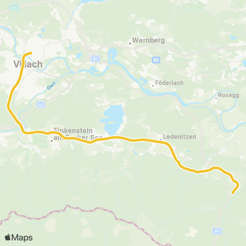 Österreichische Bundesbahnen Breclav - Wien - Wr.Neustadt - Mürzzuschlag - Bruck / Mur - Klagenfurt - Villach - Spital / Millstättersee - Lienz map