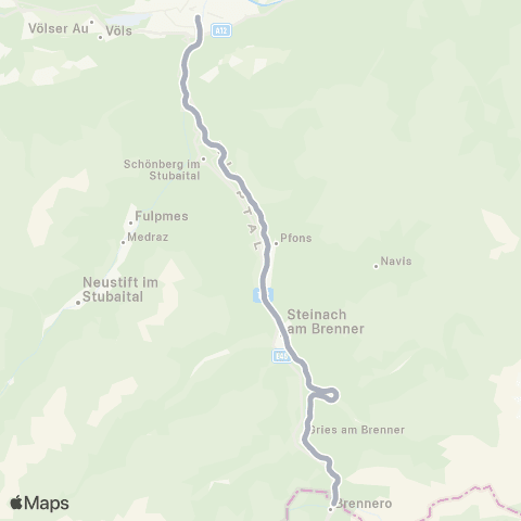 Österreichische Bundesbahnen Innsbruck  ↔︎ Stazione di Brennero map