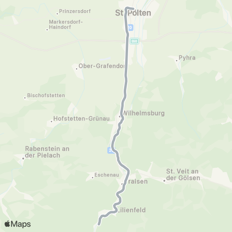 Österreichische Bundesbahnen St.Pölten ↔︎ Schrambach map