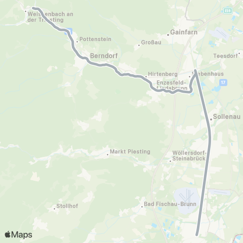 Österreichische Bundesbahnen Weissenbach-Neuhaus ↔︎ Wr.Neustadt map